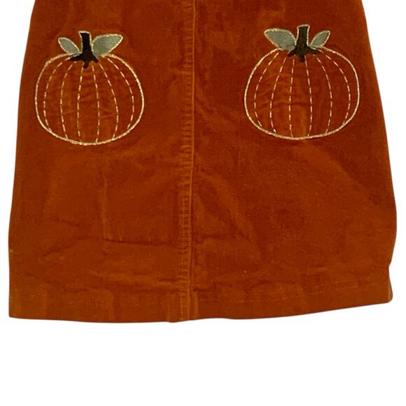 Isaac Mizrahi 7 Girls Dark Orange Pumpkin Corduroy Dress Thanksgiving Fall - Picture 5 of 10